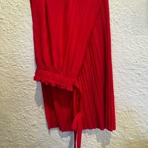 New Mix Red Pleated Pants